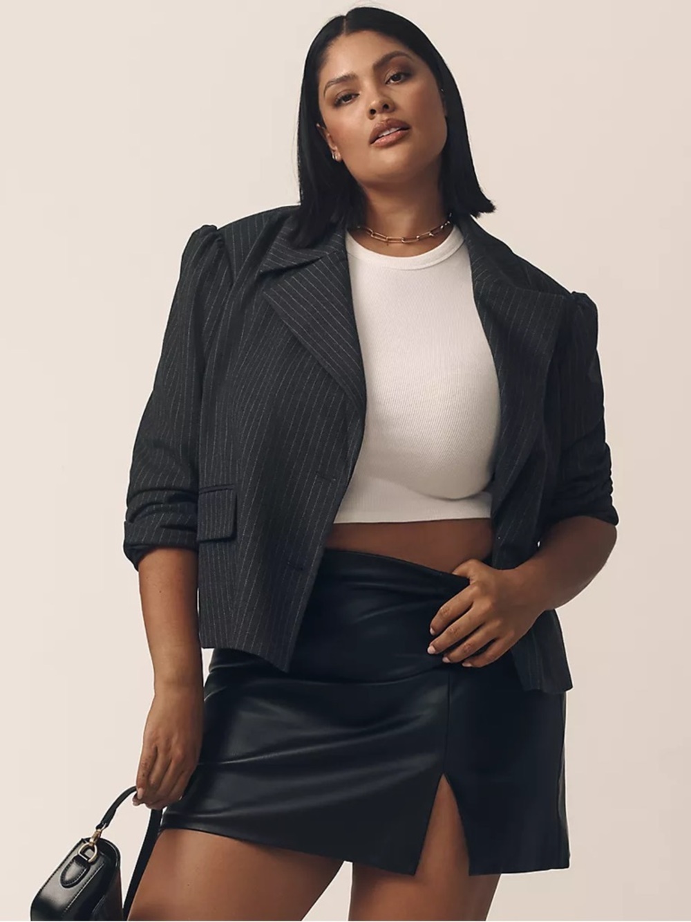 NWT - Anthropologie - Maeve 80s Boxy Blazer Jacket - Pinstripe - Picture 2 of 12
